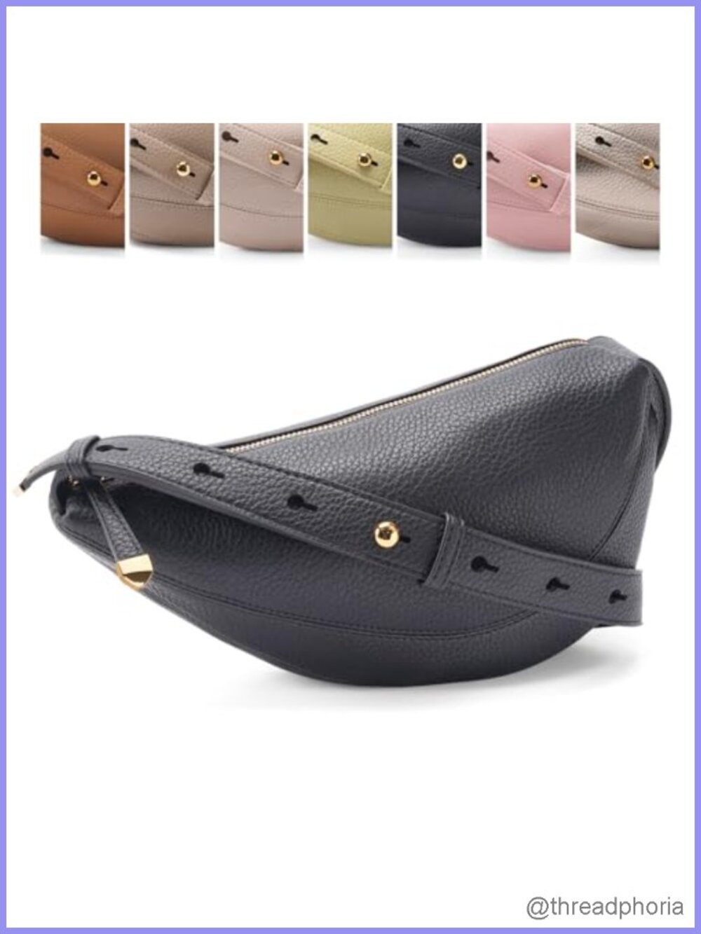 Vegan PU Leather Crossbody Sling Bag for Women Small Dumpling Purse Adjustable